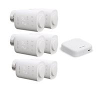 Xanlite - Pack Chauffage Connecté - 1 Passerelle KPAS01 + 6 Têtes Thermostatiques Connectées - Radiateurs Hydrauliques - Contrôle Intelligent - Blanc