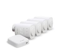 Xanlite - Pack Chauffage Connecté - Passerelle + 4 Têtes Thermostatiques pour Radiateurs Hydrauliques - Installation Rapide - Contrôle Intelligent avec Application - Blanc