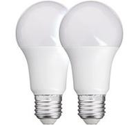 Set of 2 SMD LED A60 Opaque bulbs, E27 base, 1055 Lumens, 75W equivalent, 4000 K, Neutral White