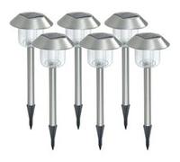Xanlite PACK6SO1017 Lot de 6 Balises Solaires LED RVB Extérieures, Couleur Changeante, Autonomie 8 h, Étanchéité IP44, Design Blanc Moderne