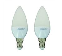 Xanlite PACK2EV470FCW Pack de 2 Ampoules E14 470LM 40W Flamme Plastique + Verre 5 W Blanc
