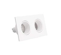 Xanlite SP502TCAB LED Plafond encastrable-Spot 2 têtes GU10 50W 2700K Carré orientable Blanc IP20-SP502TCAB