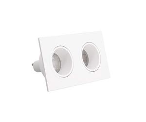 Xanlite SP502TCAB LED Plafond encastrable-Spot 2 têtes GU10 50W 2700K Carré orientable Blanc IP20-SP502TCAB