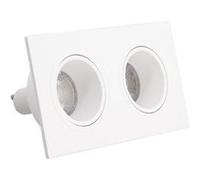 Xanlite - Spot 2 têtes GU10 50W 2700K Carré orientable Blanc IP20 - SP502TCAB BLANC G
