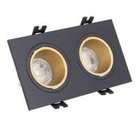 Xanlite - Spot 2 têtes GU10 50W 2700K Carré orientable Noir et or IP20 - SP502TCANO NOIR G