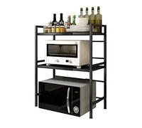 XANNI Étagère de Rangement Extensible, Support de Four à Micro-Ondes en Acier au Carbone, Organisateur de Rangement de Cuisine, Robuste, Facile à Nettoyer, (40-64)*36.5 * 78cm