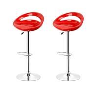 XANNI Lot de 2 Chaise de Bar en Plastique ABS, Tabouret de Bar Réglable en Hauteur 81-101 cm, avec Repose-Pieds(Blanc)