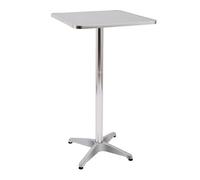 XANNI Table a Manger Pliable en Acier Inoxydable, Table de Salle à Manger Industriel Rétro pour 2-4 Personnes, Réglable en Hauteur, pour Salle à Manger Salon Balcon, 60 * 60 * 70-110 cm