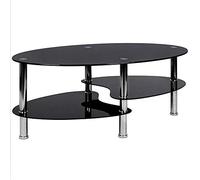XANNI Table Basse en Verre Trempé, Style Moderne, Façon Marbre, pour Salon, Chambre, Café, Bureau