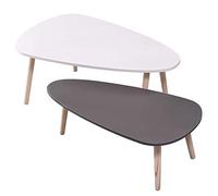 XANNI Table Basse Gigognes, Scandinave, Pieds en Bois de chêne, pour Salon, Chambre, Café, Bureau