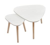 XANNI Table Basse Gigognes, Scandinave, Pieds en Bois de chêne, pour Salon, Chambre, Café, Bureau
