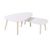 XANNI Table Basse Gigognes, Scandinave, Pieds en Bois de chêne, pour Salon, Chambre, Café, Bureau