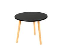 XANNI Table Basse Ronde en Baie Vitrée pour s'asseoir sur Le Sol, Style Japonais en Bois Massif Table, Design Minimaliste, Scandinaves, pour Salon, Bureau, Balcon