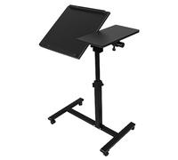 XANNI Table de Chevet, Table d'appoint avec Inclinaison Réglable, avec 4 Roulante, Réglable en Hauteur, Bout de Canapé Indus Effet