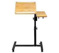 XANNI Table de Chevet, Table d'appoint avec Inclinaison Réglable, avec 4 Roulante, Réglable en Hauteur, Bout de Canapé Indus Effet