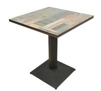 XANNI Table de Salle à Manger avec Pieds en Fer, Table à Manger Carrée en Bois, Industriel Rétro, 2-4 Personnes, 60×60×75 cm (C)