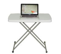 XANNI Table Pliante, Table de Jardin HDPE Plastique, 3 Hauteurs Réglables, Tables à Manger de Jardin, pour Une Utilisation en intérieur ou en extérieur, 76 * 50*(50-62-74) cm, Blanc