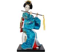 Xanorrg 12Inch Japanese Geisha Figure Kimono Figurine with Embroidery Clothing for Unique Home Display Cultural Present Artistic Geisha Statue