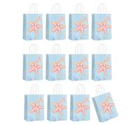 Xanorrg 12pcs Sacs d'emballage en Papier sur Le Thème De avec Poignée Élégante À Biscuit De Bonbons pour Les Fêtes pour Fournit des Sacs en Papier Coloré