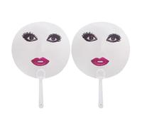 Xanorrg 2pcs Drôles Ronde Fan Grand Œil Et Lèvre Rouge pour Ordinateur De Main-d'œuvre Chaude Décoration pour Les Festivals De Musique en Plein Air Intérieurs Drôles Ronds