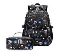 Xanorrg 2pcs Functional Backpack And Lunch Bag Set Middle School Books Rucksacks For Elementary Student Casual Daypack Book Bags