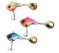 Xanorrg 3 Pièces Cuillères De Pêche Leurres Triple Crochet Ensemble Cuillères en Métal Dur Paillettes Appâts Pêche Spinner Appâts