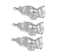 Xanorrg 3 Pièces Pendentifs Religieux en Acier Inoxydable Breloque De Main Prière pour Colliers Bracelets Accessoires Bijoux Faits À La Main Breloque en Acier Inoxydable