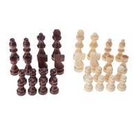 Xanorrg 32 PCS Pièces D'échecs en Bois Portables Figures De Tournoi International Portable Figurine Figurine Sculpté Sculpté À La Main