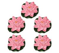Xanorrg 5 Pièces Fleur Artificielle en Mousse Flottante avec Coussin De Lys 6.7 Pouces D'étang Nénuphars Réaliste pour La Décoration Jardin Fleur Flottante en Mousse pour Réservoir Jardin