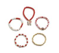 Xanorrg À Breloques avec Lettres De Football pour Femmes Et Hommes Bracelets Perles Réglables Bijoux Empilables Les Amateurs Sport Bijoux À La Mode Femmes