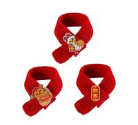 Xanorrg Année du Serpent 2025 Écharpe pour Animaux De Compagnie pour Chiens Et Chats Collier À Thème du Festival Chinois Tricoté Fourniture Chaude 3 Pièces