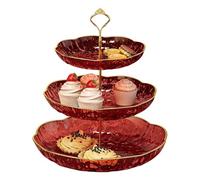 Xanorrg Assiette De Service Fête Pratique Collations Multicouches Supports Fruits Et Pâtisseries Texture en Plastique Présentoir Cuisine Plat Service Permettant Gagner l'espace