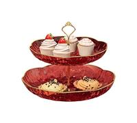 Xanorrg Assiette De Service Fête Pratique Collations Multicouches Supports Fruits Et Pâtisseries Texture en Plastique Présentoir Cuisine Plat Service Permettant Gagner l'espace