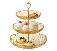 Xanorrg Assiette De Service Fête Pratique Collations Multicouches Supports Fruits Et Pâtisseries Texture en Plastique Présentoir Cuisine Plat Service Permettant Gagner l'espace