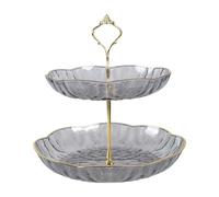Xanorrg Assiette De Service Fête Pratique Collations Multicouches Supports Fruits Et Pâtisseries Texture en Plastique Présentoir Cuisine Plat Service Permettant Gagner l'espace