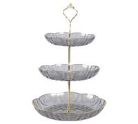 Xanorrg Assiette De Service Fête Pratique Collations Multicouches Supports Fruits Et Pâtisseries Texture en Plastique Présentoir Cuisine Plat Service Permettant Gagner l'espace