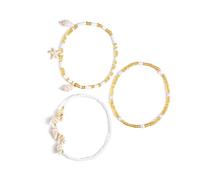 Xanorrg Bijoux À Pied Empilable À La Cheville Plage Multicouche avec des Étoiles De Mer en Alliage D'alliage Et D'imitation des Perles La Chaîne Cheville