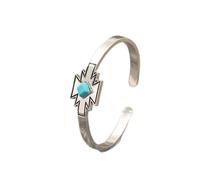 Xanorrg Bohème Vintage Styles À Manchette Ouverte Réglable Géométrique avec Incrustation De Turquoise Synthétique Bijoux pour Femmes Bohème