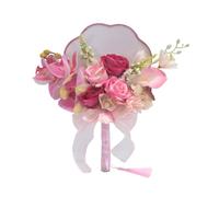 Xanorrg Bouquets De Roses Artificielles avec Ventilateur pour Demoiselle d'honneur Accessoires Photographie Mariage Cérémonie Saint-Valentin Mariée Demoiselles d'honneur Rose