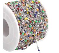 Xanorrg Chaîne en Acier Inoxydable De 2M Colorée pour La Fabrication Bijoux Perles Adaptée Projet Fabrication Colliers