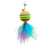 Xanorrg Chats Toy À Plumes Batte De Teaser Interactif avec des Cloches Bruyantes Remplacement De La Tête Sphère pour Intérieur