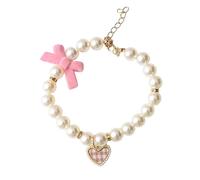 Xanorrg Collier De Perles pour Chiens Et Chats Fait À La Main Animaux Compagnie Long Élégant Nœud Papillon Usage Quotidien Rassemblements d'animaux Compagnie Mode Unique