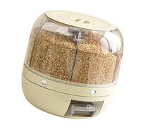 Xanorrg Conteneur De Stockage Multigrains Avec 6 Compartiments Distributeur Riz Rotatif À 360 Degrés Organisateur Céréales Sèches Cuisine Comptoirs Boîte Rangement Céréales