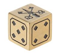 Xanorrg Dices À 6 Côtés 15 Mm D6 Rôle De Métal Playage Golden Cubes Game Stuff Lissé en Laiton Accessoires