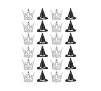 Xanorrg Ensemble De 24 Décorations Gâteaux Chapeau Sorcière Et À La Couronne pour Halloween Birthday Party Cupcake Toppers Cake Cake Toppers for Kids