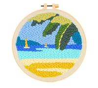 Xanorrg Ensemble De Broderie À L'aiguille pour Débutant Fournitures Artisanales Faites La Main Passe-Temps Relaxant Poinçons Familiaux Art L'aiguille