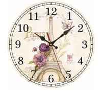 Xanorrg Horloge Murale Ronde Décorative en Bois avec Opérations Silencieuses pour Horloge Intérieure en Bois D'inspiration Vintage