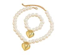 Xanorrg LOVE Heart Pendant Collier Set Round Bijoux Bijoux Perle Élégant Perge De Mode Fashion Women Accessoires