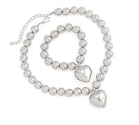 Xanorrg LOVE Heart Pendant Collier Set Round Bijoux Bijoux Perle Élégant Perge De Mode Fashion Women Accessoires