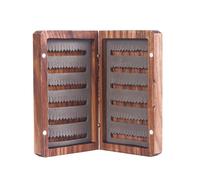 Xanorrg Mallette De Pêche À La Mouche en Bois Conteneurs Organisateurs Crochets Mallette Rangement pour Appâts Boîte À Leurres Boîte Matériel Pêche Et Légère